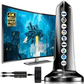 2025 Digital Antenna for Smart TV,1600+ Miles Range TV Antenna Indoor/Outdoor, Antennas for Local Channels with Amplifier Support 4K 1080p HDTVs-Thick Coaxial Cable