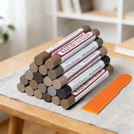 Wood Filler Sticks,20 Colors Wood Furniture Repair Kit, Scuffs, Cracks, Stains and Holes,Furniture Touch Up Markers for Touch Up Furniture, Floors, Cabinets, Tables, and Doors (Technicolor Series)