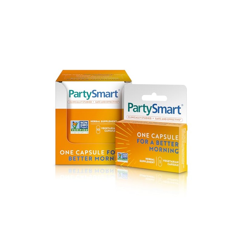 Himalaya PartySmart Suplemento Herbal, 10 Sobres con 1 Cápsula c/u,