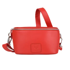 GERMANUS Mika Crossbody Bum Bag, Bum Bag, Bum Bag, Shoulder Bag, Leather Red