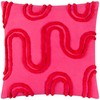Heya Home Archie Abstract Tufted Cushion Circle, Pink/Red