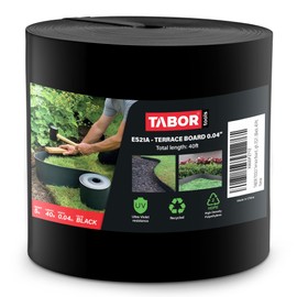 TABOR TOOLS 40 Ft Terrace Board, 5 Inch High, 0.04" Inch Thin, Landscape Edging Coil, Grass Barrier, Bender Board, Garden Liner, ES21. (Black)