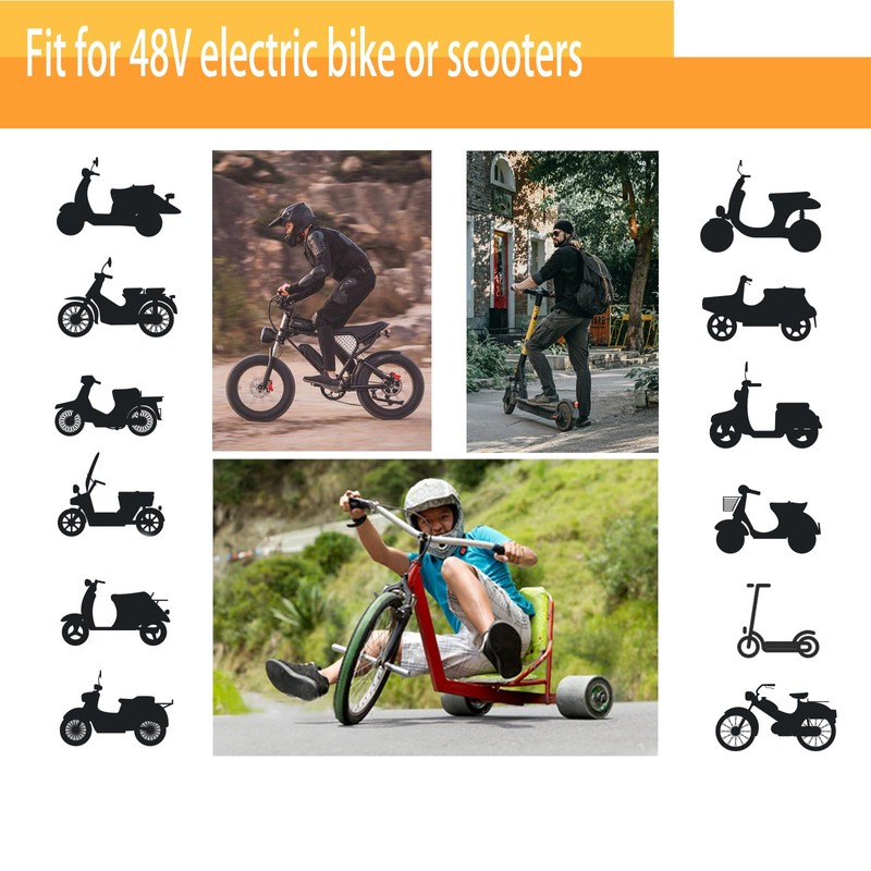 1 Pair E-Bike Throttle Grip with LCD Battery Voltage Display,