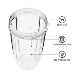 AidShunN Juicer Cups for NutriBullet Replacement Parts 600w 900W 18OZ 24OZ 32OZ Clear Mugs Blender Juicer Mixer-(24OZ)