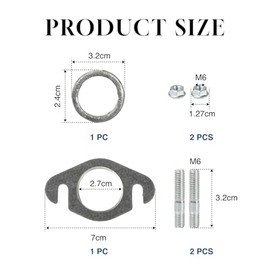 Scooter Manifold Seal for Easyboost Gasket Set and Exhaust Pins for Exhaust for Scooter 50cc with Flat and Cylindrical Seal Compatible with Yamaha for Piaggio for Vespa