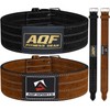 AQF Weight Lifting Nubuck Leather Powerlifting Belt Back Support –