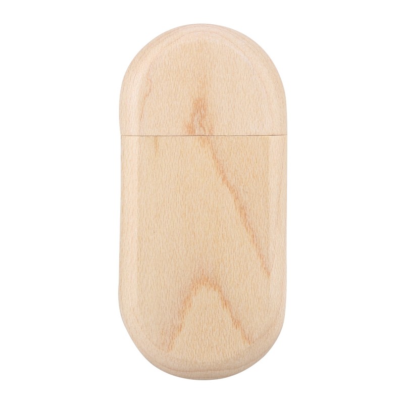 Oval Maple Wooden Shell USB 3.0 Flash Memory Drive Storage