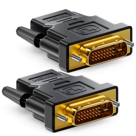 deleyCON 2x HDMI to DVI Adapter - HDMI Female to DVI Male (24+1) (19-Pin 1920x1200 1080p - Black