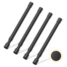 4 Pcs Small Tension Rod 10-15.7 inch Spring Rod, Tension Rod Spring Tension Rod, Small Tension Curtain Rod, Mini Tension Rods for Closet, Cabinets, Cupboard, Drawers, Black