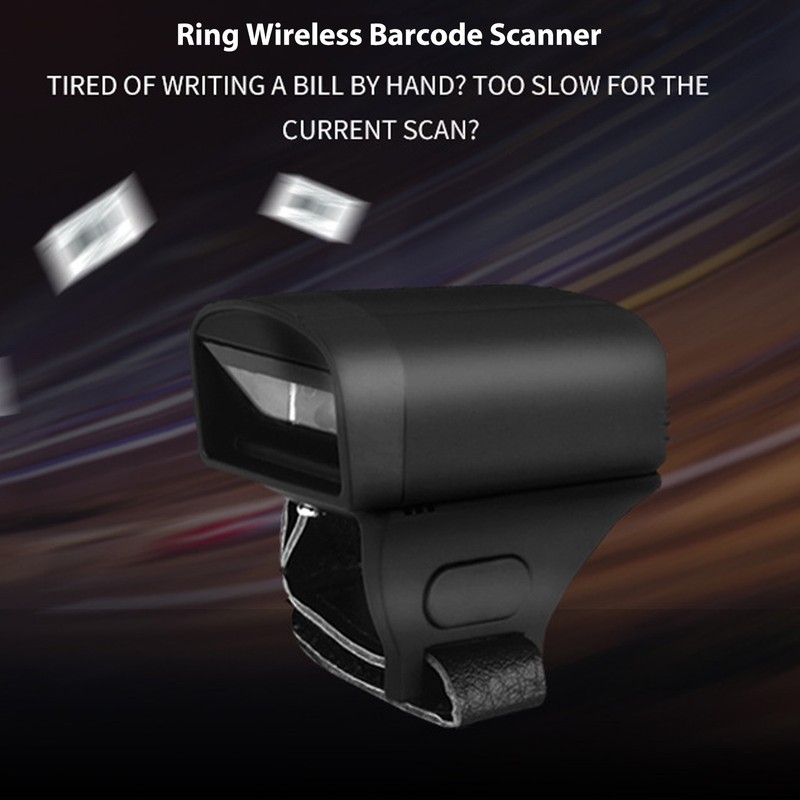 1D 2D Ring Barcode Scanner 2.4G Wireless Bluetooth CCD Red