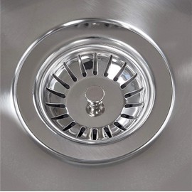 Andrew James Stainless Steel Sink Strainer Plug for Food Waste, 83mm Diameter Drain Basket Filter, Prevent Blocked Drains & Unwanted Smells in the Kitchen, Durable Design, Twin Pack