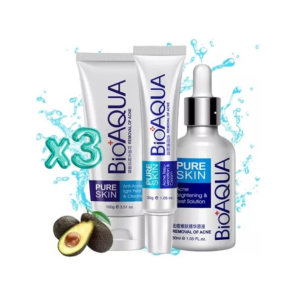 Set Bioaqua Pure Skin 3 Piezas | Tratamiento Intensivo para