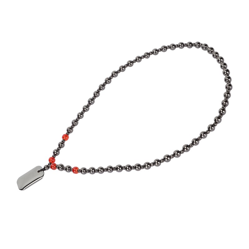 Terahertz Beaded Necklace Fashionable Rectangular Pendant Soreness Relief Energy Stone