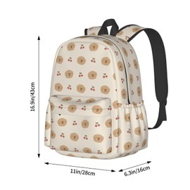 AIMASTZ Cartoon Dog Cherry Casual Daypack Laptop Bag School Bookbag Travel Backpack For Kids Teen Boy Girl