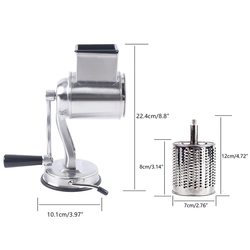 Acesunny Manual Vegetable Cutter Vegetable Slicer Drum Grater with 5