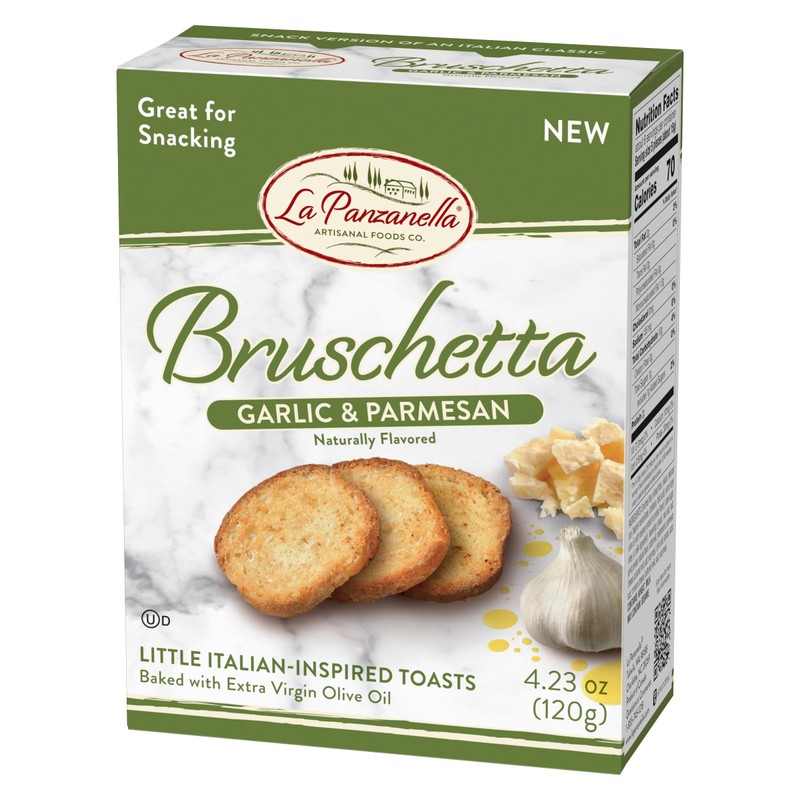 La Panzanella Garlic and Parmesan Bruschetta Crackers - Italian-inspired Toasts,