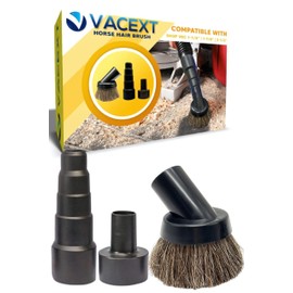 Vacuum Attachment for Shop Vacs Using 2-1/2'', 1-7/8'' & 1-1/4'' Accessories: Premium Soft Horsehair Round Dust Brush, Perfect for Vacuuming Sofas, Furniture Surface and Baseboards