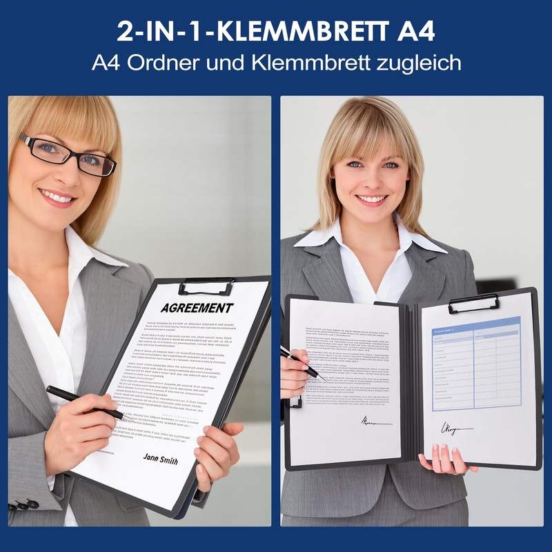 Vonsera Clipboard A4 Writing Case A4 with 2 Clips Clipboard