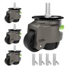 QXYJLCN 4-Pack Heavy Duty Retractable Leveling Stem Casters - 1/2"