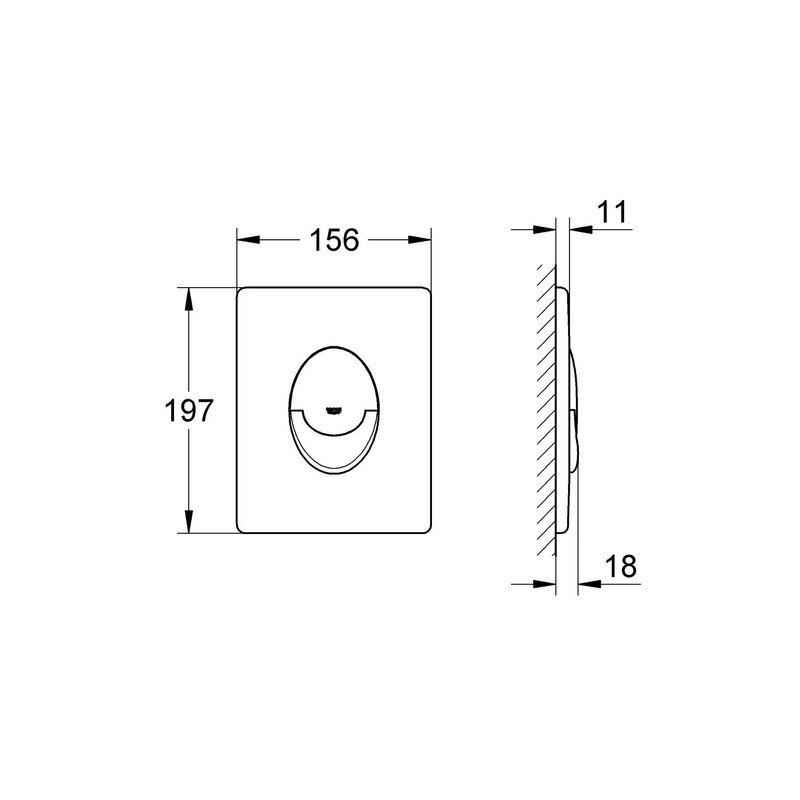 GROHE Start Flush Plate – Toilet Wall Plate for Concealed