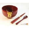 Echizen Lacquerware Children's Tableware, Rabbit Baby Bowl, Set of Spoons,
