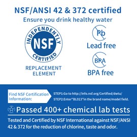 LT1000P Refrigerator Water Filter Replacement by BELVITA , Compatible with LG LT1000P, LT1000PC, LT1000PCS, MDJ64844601, ADQ747935, ADQ74793501, ADQ74793502, Kenmore 469980, 9980 (Pack of 3)