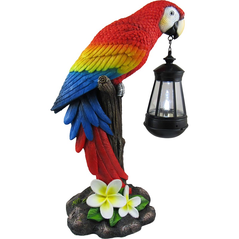 DWK 13.9" Tropical Glow Beautiful Parrot Colorful Island Macaw Solar