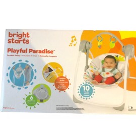 Bright Starts Playful Paradise Portable Compact Baby Swing with Toys, Unisex