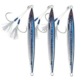 OCEAN CAT 3 pcs Slow Pitch Jig Flat Fall Saltwater Fishing Lures Sinking Lead Metal Flat Jigging Baits