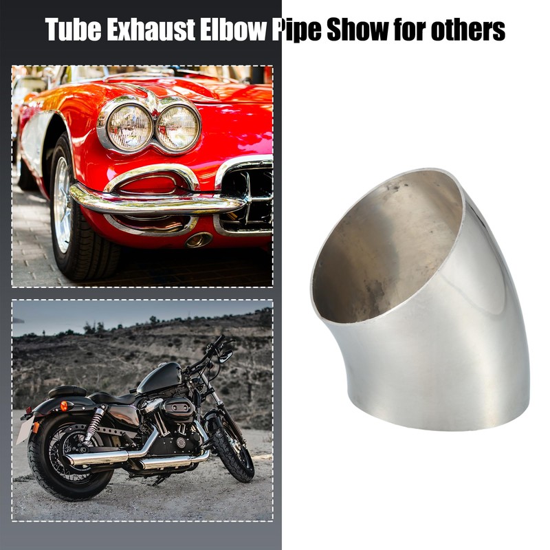 X AUTOHAUX 2pcs 45 Degree Stainless Steel Bend Exhaust Elbow