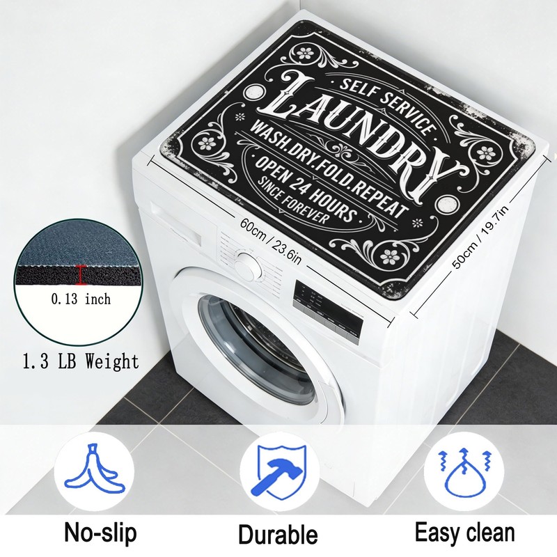 Funny Laundry Washer and Dryer Covers for the Top, Black