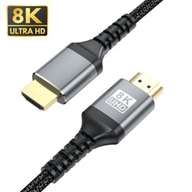 ANRANK 10K 8K HDMI 2.1 Cable, 3FT Ultra High Speed HDMI Cord 48Gbps Braided Cable Support 8K@60Hz 4K@120Hz, Compatible for Laptop, Monitor, Roku TV