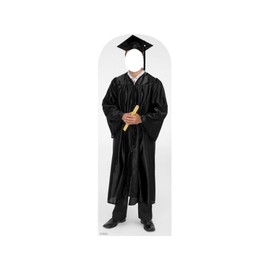 Advanced Graphics Male Graduate Black Cap & Gown Stand-in Life Size Cardboard Cutout Standup