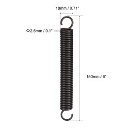 TOP-VIGOR 1Pcs Extension Compressed Spring, 2.5mm Wire Dia, 18mm OD, 150mm Free Length Durable Steel Compression Springs, Small Dual Hook Extended Tension Springs