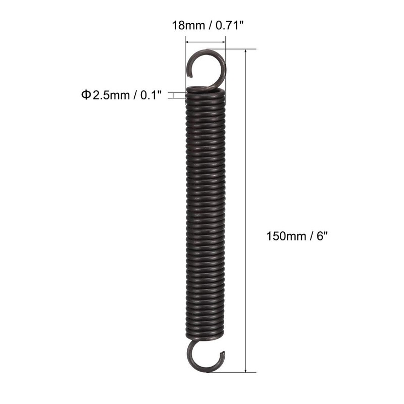 TOP-VIGOR 1Pcs Extension Compressed Spring, 2.5mm Wire Dia, 18mm OD,