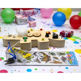 Montessori Toys NEW Dino Busy Board Toy w/ Lights & Switches | Montessori Toddler Sensory Fun 3+