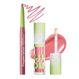 2 en 1 Perfilador de Labios y Brillo de Labios, Larga Duración Hidratante  1 Labiales Líquidos Mate y 1 Delineadores, Lápiz Labial de Larga Duración, 