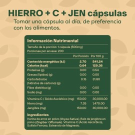 Hierro + Vitamina C | 200 Capsulas | Vitalbotanics