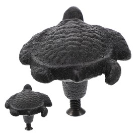 SHINEOFI 2 Piezas tortuga tiene las manos perilla del cajón decorativo costero con reemplazo pomos de puertas náuticas mate manijas de puerta tirón del gabinete manejar hierro fundido
