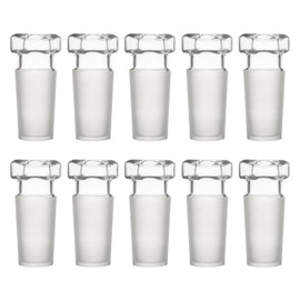 XCD Hex Head Hollow Glass Stopper, 10 Pack Hexagonal Head Glass Hollow Stopper with Closed Bottom Lab Glass Stopper for 24/40 Standard Outer Joint Glass