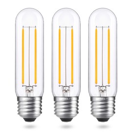 Vintage T10/T30 LED Bulb 25 Watt Equivalent, Warm White 2700K, 200 Lumens, E26 Base, 2W Dimmable Led Tubular Bulbs, Classic Filament Edison Bulb for Pendant Lights Chandelier, 3-Pack