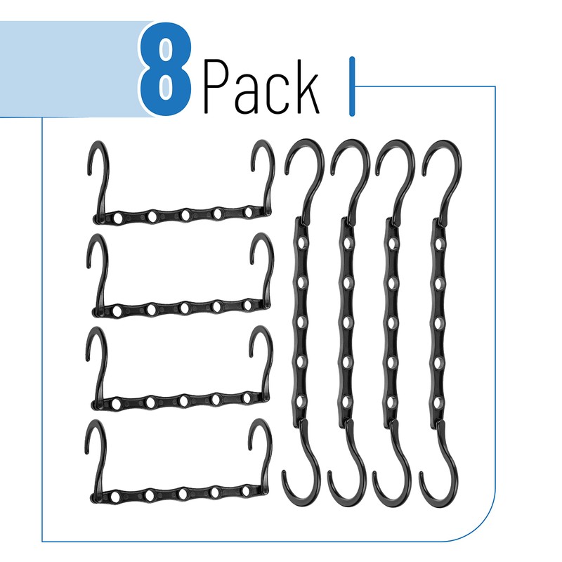 Mr. Pen- Space Saving Hangers, Black, 8 Pack, Closet Organizer
