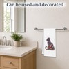 Floral Cat Kitchen Towel, Colorful Kitten Hand Towel for Cat