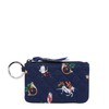 Vera Bradley Women's Cotton Zip Id Case Wallet, Snow Globe