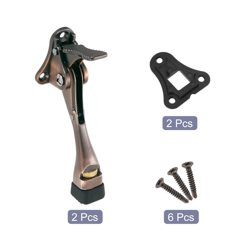 QUARKZMAN 4 Inch Kickdown Door Stop, One Button Pedal Door