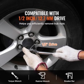 Happybuy Spindle Nut Socket Tool Kit, 1/2 inch Drive 6 Piece Axle Hub Nut Socket Set, for Toyota, Ford, 4WD Vehicles and GM Vehicles, with Storage Case, Axle Spindle Nut Retainers Remover