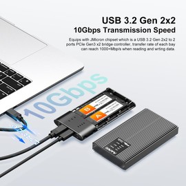 MAIWO Doble Bahía M.2 NVMe Disco Duro Duplicador Bases de Conexión, Adaptador Carcasa de Tipo-C a M.2 NVMe AHCI SSD, USB3.2 GEN2x2 MAX 20Gbps, Soporte Offline Clone, Capacidad de 8TB