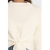 Okiwam Women's Long Sleeve Cropped Sweaters Casual Knit Pullover Tie