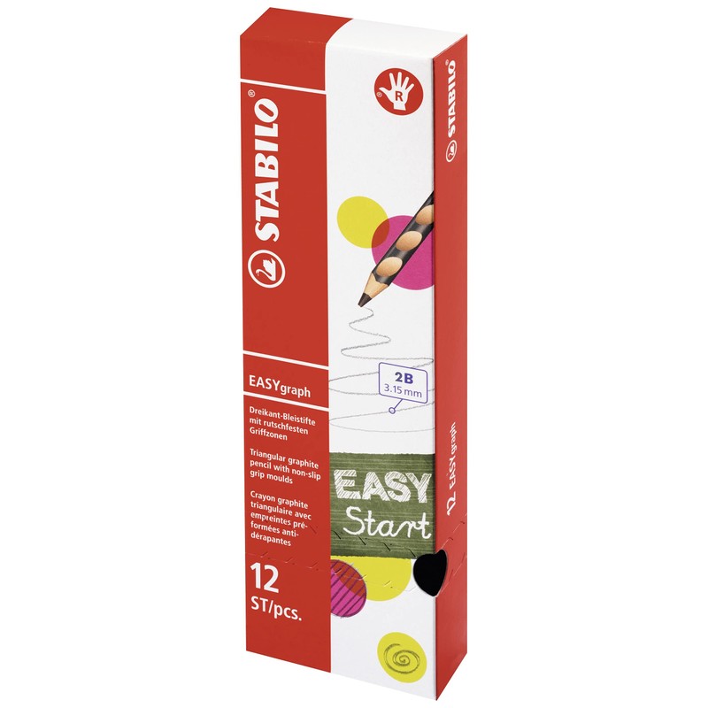 Ergonomic Graphite Pencil - STABILO EASYgraph - Right-Handed - Pack