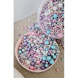Cake N Bake Metallic/Shimmer Balls Edible Cupcake Cake Topper Sprinkles (35g Pouch) (Mermaid Shine)